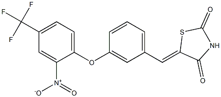 5-((Z)-{3-[2-nitro-4-(trifluoromethyl)phenoxy]phenyl}methylidene)-1,3-thiazolane-2,4-dione Structure