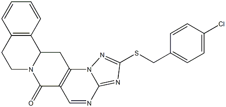 2-[(4-chlorobenzyl)sulfanyl]-8,9,13b,14-tetrahydro-6H-[1,2,4]triazolo[5'',1'':2',3']pyrimido[4',5':4,5]pyrido[2,1-a]isoquinolin-6-one