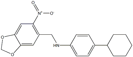 N-(4-cyclohexylphenyl)-N-[(6-nitro-1,3-benzodioxol-5-yl)methyl]amine Structure