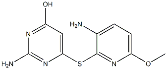 2-amino-6-[(3-amino-6-methoxy-2-pyridyl)thio]pyrimidin-4-ol Struktur
