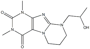 9-(2-hydroxypropyl)-1,3-dimethyl-1,2,3,4,6,7,8,9-octahydropyrimido[2,1-f]purine-2,4-dione 结构式