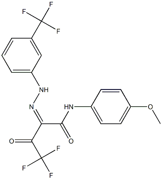  4,4,4-trifluoro-N-(4-methoxyphenyl)-3-oxo-2-{(Z)-2-[3-(trifluoromethyl)phenyl]hydrazono}butanamide