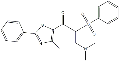 (Z)-3-(dimethylamino)-1-(4-methyl-2-phenyl-1,3-thiazol-5-yl)-2-(phenylsulfonyl)-2-propen-1-one Structure