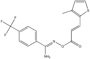 O1-[3-(3-methyl-2-thienyl)acryloyl]-4-(trifluoromethyl)benzene-1-carbohydroximamide Struktur