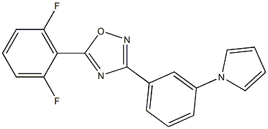 5-(2,6-difluorophenyl)-3-[3-(1H-pyrrol-1-yl)phenyl]-1,2,4-oxadiazole 化学構造式