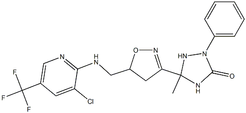 5-[5-({[3-chloro-5-(trifluoromethyl)-2-pyridinyl]amino}methyl)-4,5-dihydro-3-isoxazolyl]-5-methyl-2-phenyl-1,2,4-triazolan-3-one 结构式