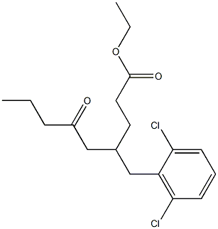 Ethyl 2-(2,6-dichlorobenzyl)butyroacetate 化学構造式
