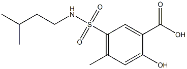 2-hydroxy-4-methyl-5-[(3-methylbutyl)sulfamoyl]benzoic acid,,结构式