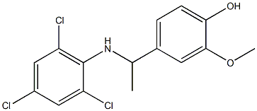 2-methoxy-4-{1-[(2,4,6-trichlorophenyl)amino]ethyl}phenol Struktur
