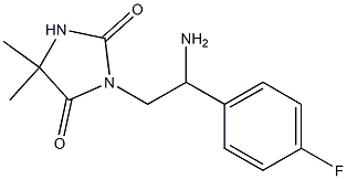 3-[2-amino-2-(4-fluorophenyl)ethyl]-5,5-dimethylimidazolidine-2,4-dione 化学構造式