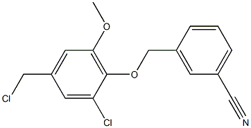 3-[2-chloro-4-(chloromethyl)-6-methoxyphenoxymethyl]benzonitrile,,结构式
