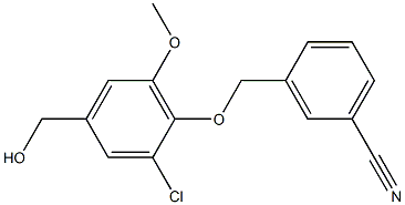 3-[2-chloro-4-(hydroxymethyl)-6-methoxyphenoxymethyl]benzonitrile 结构式