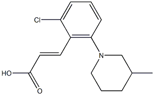3-[2-chloro-6-(3-methylpiperidin-1-yl)phenyl]prop-2-enoic acid,,结构式