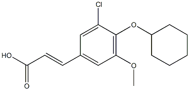 3-[3-chloro-4-(cyclohexyloxy)-5-methoxyphenyl]prop-2-enoic acid Struktur