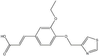 3-[3-ethoxy-4-(1,3-thiazol-4-ylmethoxy)phenyl]prop-2-enoic acid 化学構造式