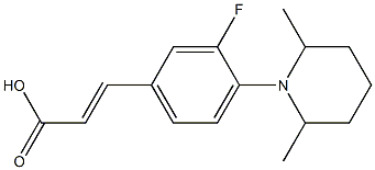 3-[4-(2,6-dimethylpiperidin-1-yl)-3-fluorophenyl]prop-2-enoic acid,,结构式
