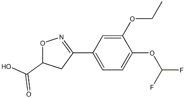 3-[4-(difluoromethoxy)-3-ethoxyphenyl]-4,5-dihydro-1,2-oxazole-5-carboxylic acid,,结构式