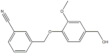 3-[4-(hydroxymethyl)-2-methoxyphenoxymethyl]benzonitrile Struktur
