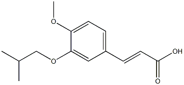 3-[4-methoxy-3-(2-methylpropoxy)phenyl]prop-2-enoic acid,,结构式