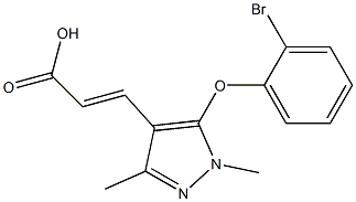 3-[5-(2-bromophenoxy)-1,3-dimethyl-1H-pyrazol-4-yl]prop-2-enoic acid Struktur