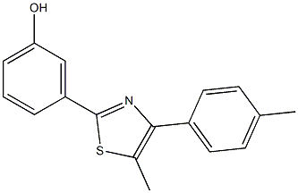 3-[5-methyl-4-(4-methylphenyl)-1,3-thiazol-2-yl]phenol,,结构式