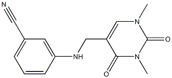 3-{[(1,3-dimethyl-2,4-dioxo-1,2,3,4-tetrahydropyrimidin-5-yl)methyl]amino}benzonitrile,,结构式