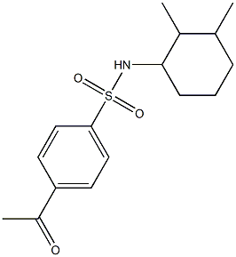 N-(2,3-dimethylcyclohexyl)-4-acetylbenzene-1-sulfonamide,,结构式