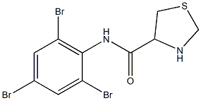 N-(2,4,6-tribromophenyl)-1,3-thiazolidine-4-carboxamide Struktur