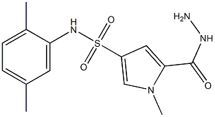 N-(2,5-dimethylphenyl)-5-(hydrazinocarbonyl)-1-methyl-1H-pyrrole-3-sulfonamide Struktur
