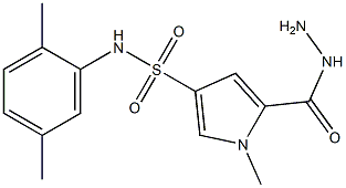 N-(2,5-dimethylphenyl)-5-(hydrazinocarbonyl)-1-methyl-1H-pyrrole-3-sulfonamide 化学構造式