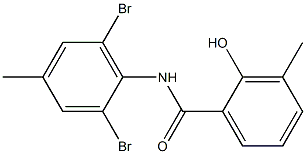 N-(2,6-dibromo-4-methylphenyl)-2-hydroxy-3-methylbenzamide,,结构式