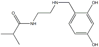 N-(2-{[(2,4-dihydroxyphenyl)methyl]amino}ethyl)-2-methylpropanamide Struktur