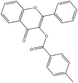 3-(4-甲基苯甲酰氧基)黄酮 结构式