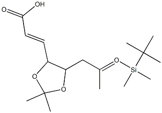 1,3-Dioxolan-4-propenoic acid, 2,2-dimethyl-5-[2-(t-butyldimethylsilyl oxy)propyl]- Structure