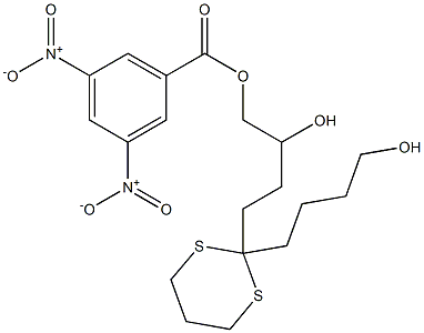 3,5-Dinitro-benzoic acid, 2-hydroxy-4-[2-(4-hydroxybutyl)[1,3]dithian- 2-yl]butyl ester 结构式