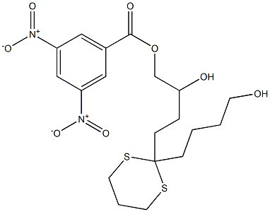 3,5-Dinitro-benzoic acid, 2-hydroxy-4-[2-(4-hydroxybutyl)[1,3]dithian- 2-yl]butyl ester Structure