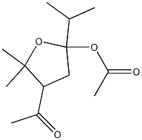 Acetic acid, 4-acetyl-2-isopropyl-5,5-dimethyltetrahydrofuran-2-yl est er 结构式