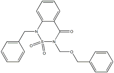 1-benzyl-3-(benzyloxymethyl)-2,1,3-benzothiadiazin-4-one 2,2-dioxide 化学構造式