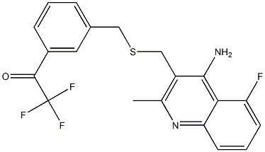 4-amino-5-fluoro-2-methyl-3-(3-trifluoroacetylbenzylthiomethyl)quinoline Structure