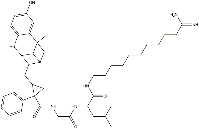 N-((1-(6-amidinobutylhexylcarbamoyl)-3-methyl-1-butylcarbamoyl)methyl)-1-phenyl-2-((8-hydroxy-6,11-dimethyl-1,2,5,6-tetrahydro-4H-2,6-methanobenzazocin-3-yl)methyl)cyclopropanecarboxamide