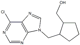 6-chloro-9-(2-(hydroxymethyl)cyclopentylmethyl)-9H-purine 结构式