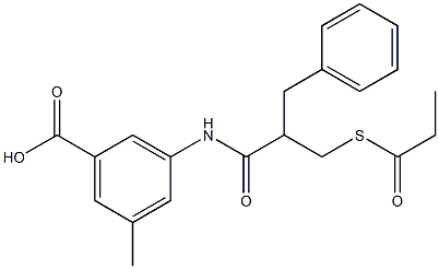 3-(2-benzyl-3-(propionylthio)propionyl)amino-5-methybenzoic acid