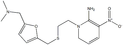 N-(2-(((5-(dimethylaminomethyl)-2-furanyl)methyl)thio)ethyl)-(3-nitro-1,6-dihydropyridin-2-yl)amine Structure
