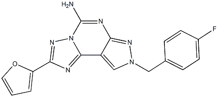 5-amino-8-(4-fluorobenzyl)-2-(2-furyl)pyrazolo(4,3-e)-1,2,4-triazolo(1,5-c)pyrimidine 结构式