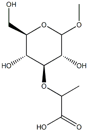 methyl 3-O-(1-carboxyethyl)glucopyranoside 化学構造式