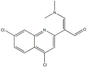 2-(4,7-dichloro-2-quinolinyl)-3-(dimethylamino)-2-propenal,,结构式