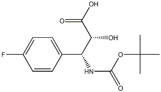 N-Boc-(2R,3R)-3-Amino-3-(4-fluoro-phenyl)-2-hydroxy-propanoic acid Struktur