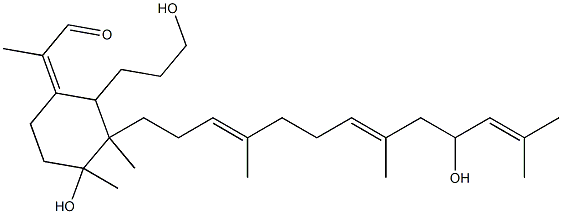 (2Z)-2-[4-hydroxy-2-(3-hydroxypropyl)-3-[(3E,7E)-10-hydroxy-4,8,12-trimethyl-trideca-3,7,11-trienyl]-3,4-dimethyl-cyclohexylidene]propanal|