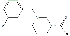 (3R)-1-(3-bromobenzyl)piperidine-3-carboxylic acid Struktur