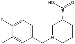 (3R)-1-(4-fluoro-3-methylbenzyl)piperidine-3-carboxylic acid Struktur